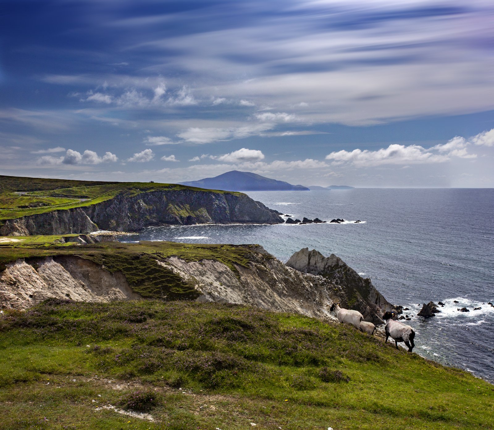 Coastal cliffs and sea view in Ireland